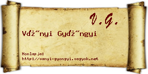 Ványi Gyöngyi névjegykártya