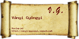 Ványi Gyöngyi névjegykártya